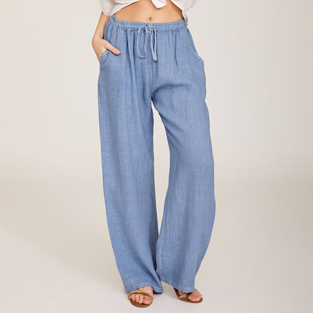 Enara | Pantaloni a gamba larga con coulisse, vestibilità morbida e fluida