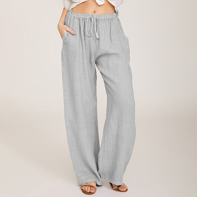Enara | Pantaloni a gamba larga con coulisse, vestibilità morbida e fluida