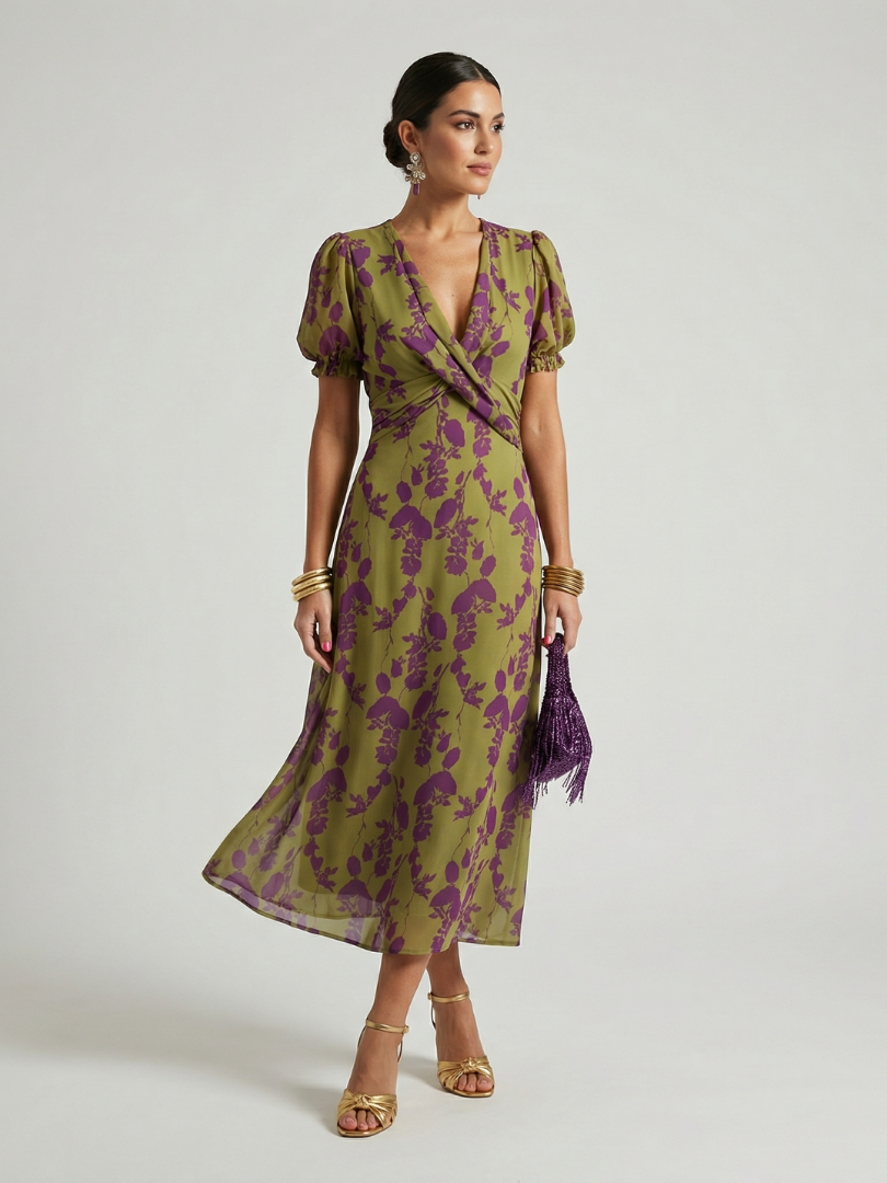 Virel™ Elegante Abito Midi Floreale