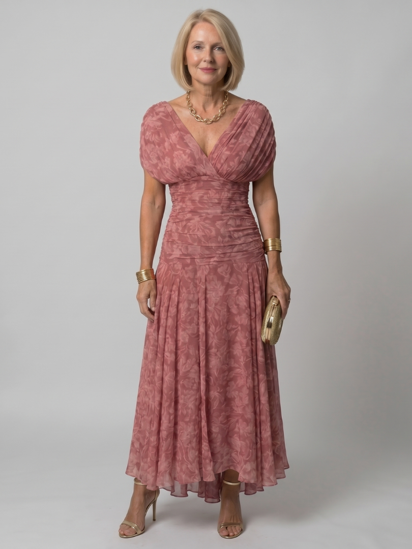 Calen™ Elegante Abito Midi Floreale