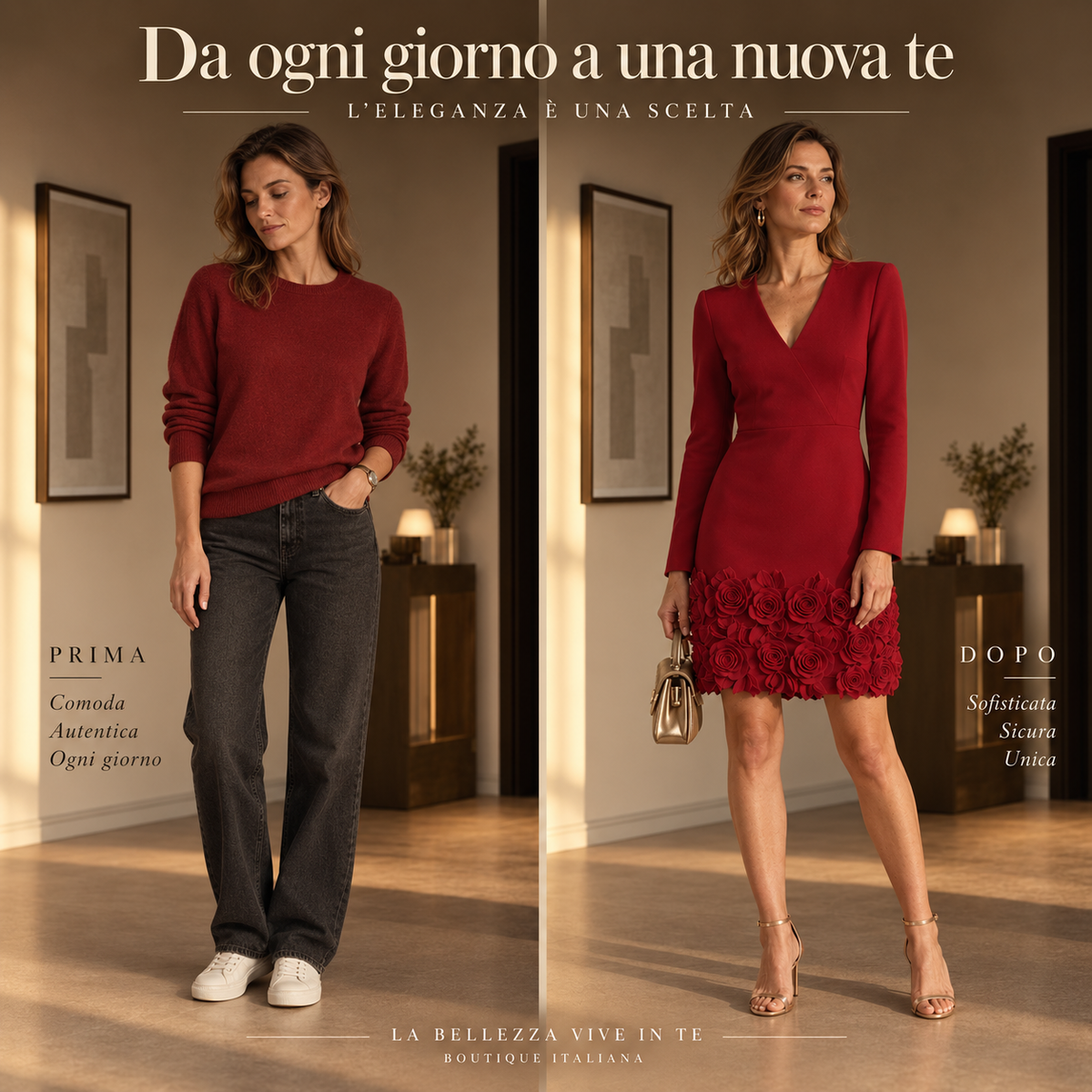 Vittoria | Abito Elegante con Rose in Rilievo