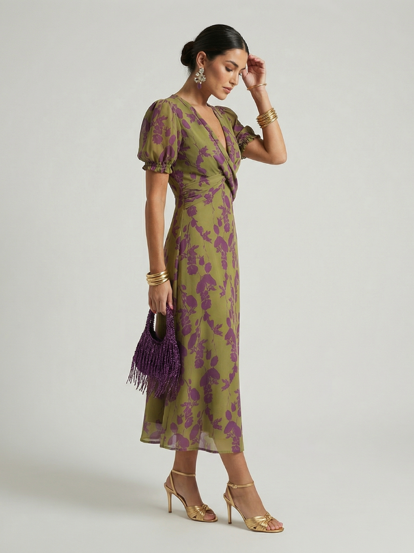 Virel™ Elegante Abito Midi Floreale