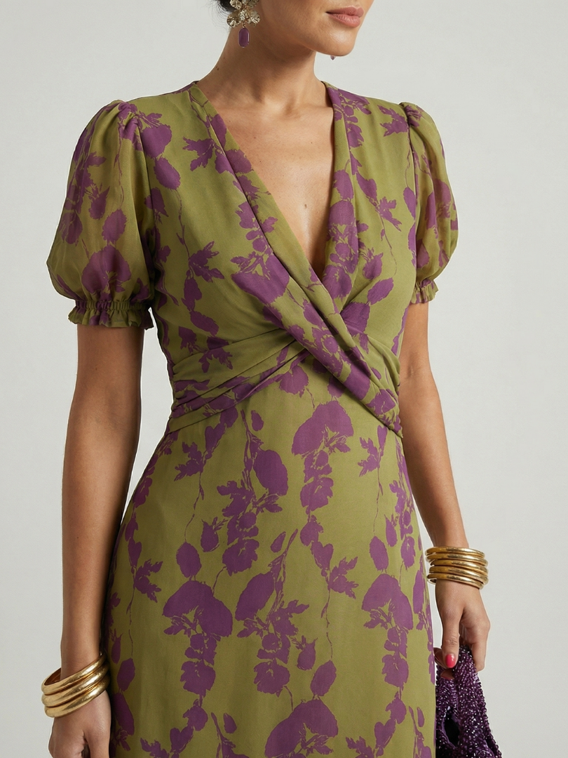 Virel™ Elegante Abito Midi Floreale