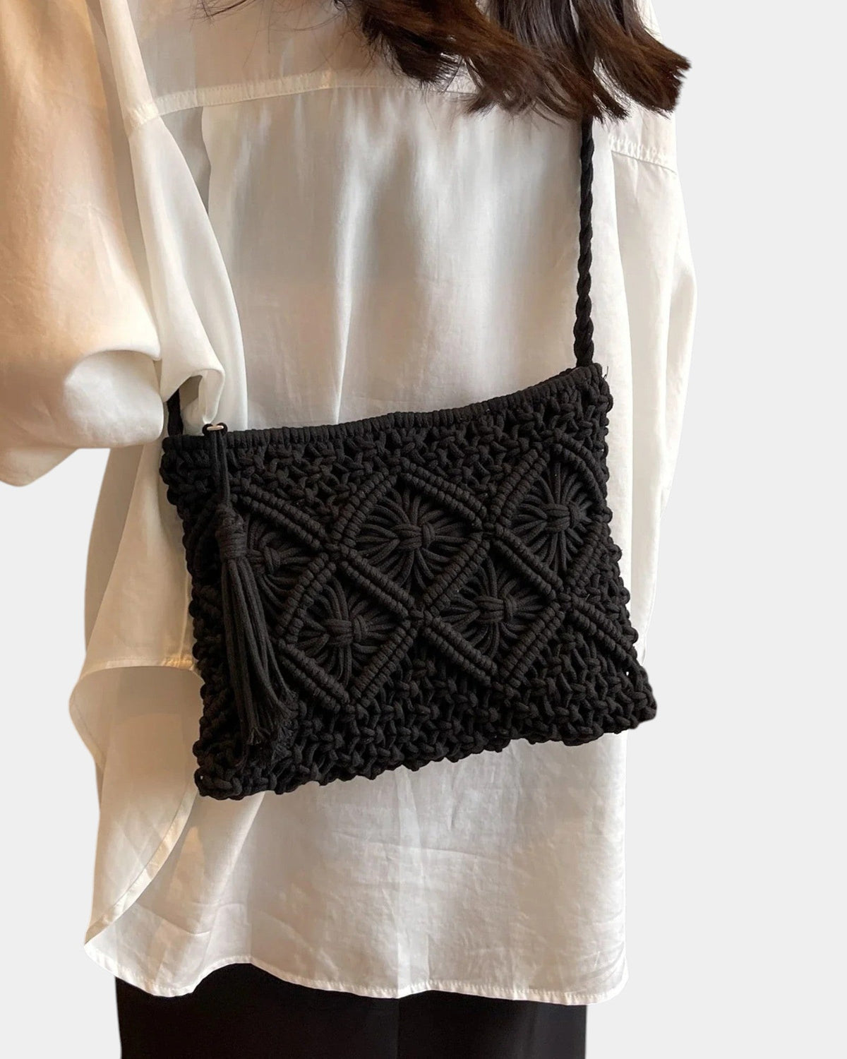 Patrizia | Borsa a tracolla effetto intrecciato