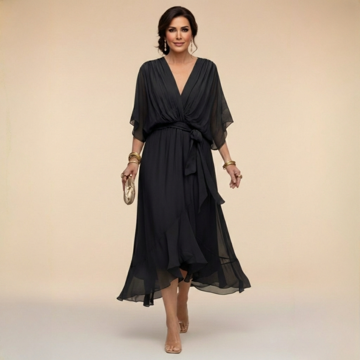 Monica™ Abito Con Scollo A V Elegante