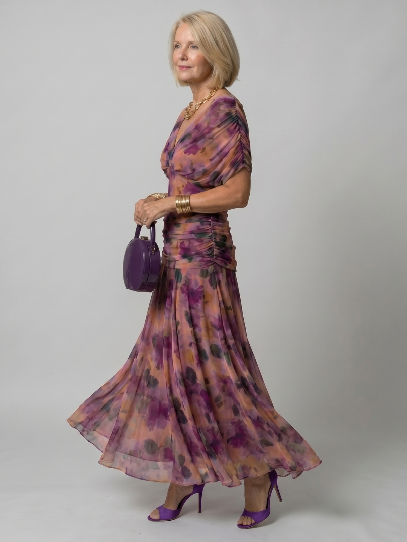 Calen™ Elegante Abito Midi Floreale