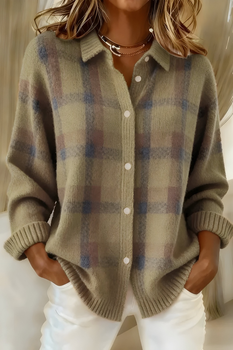 Anna | Cardigan in maglia a quadri