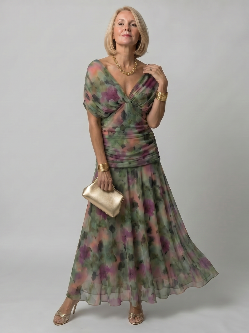 Calen™ Elegante Abito Midi Floreale