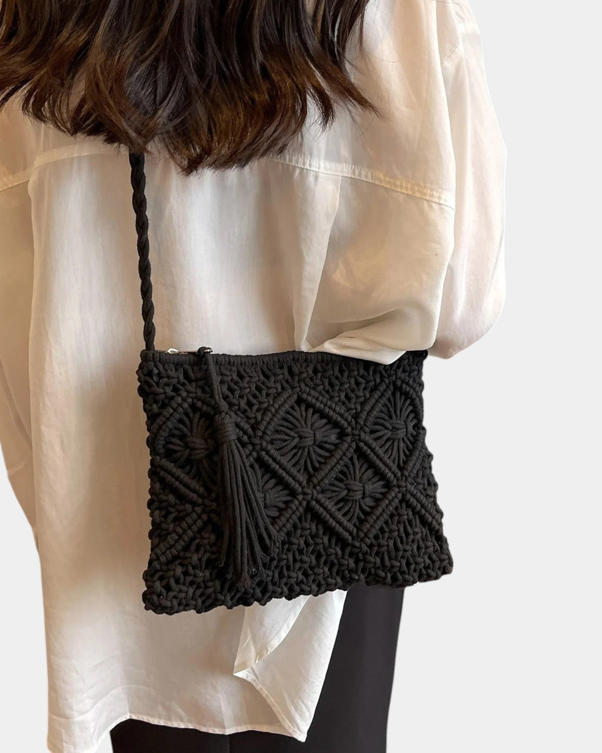Patrizia | Borsa a tracolla effetto intrecciato