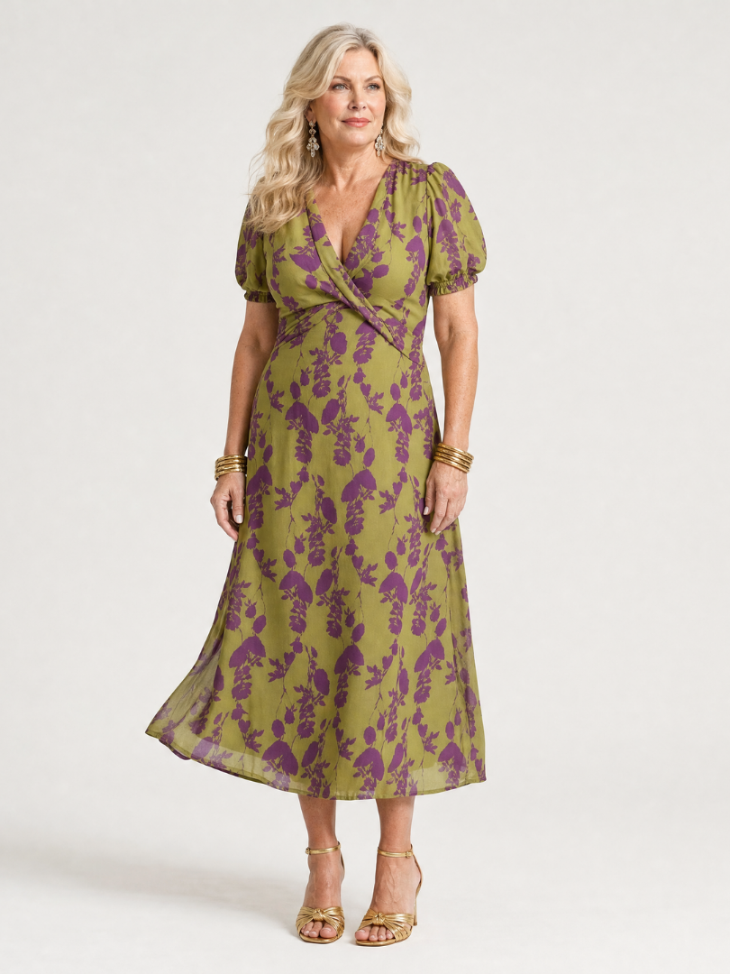 Virel™ Elegante Abito Midi Floreale