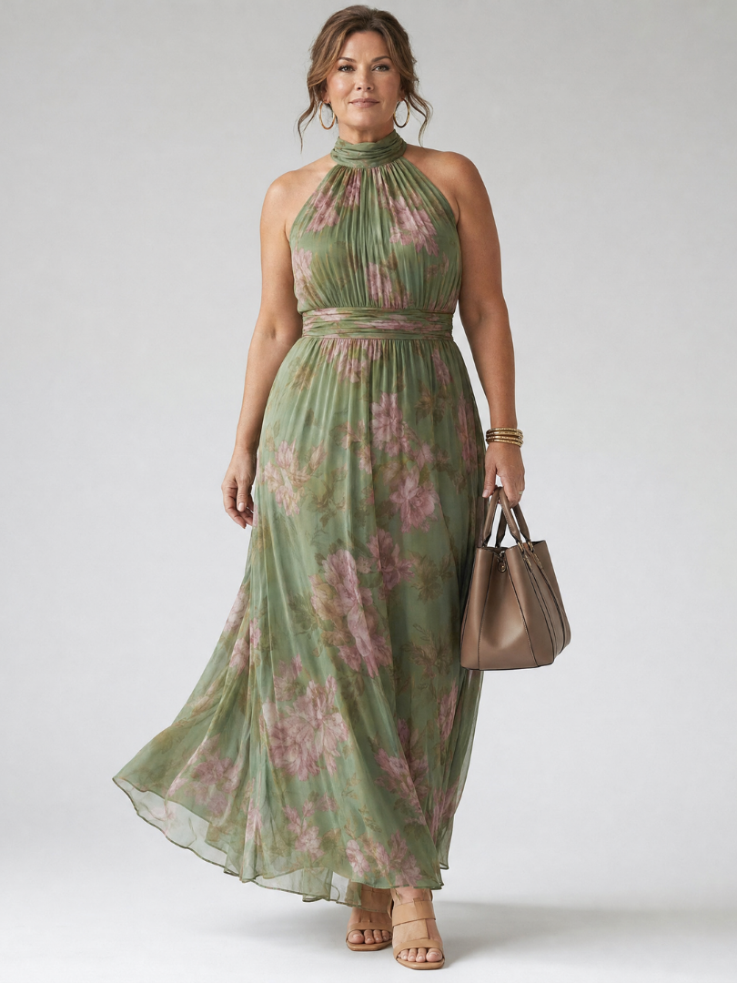 Mirelle™ Elegante Abito Floreale Con Collo Halter