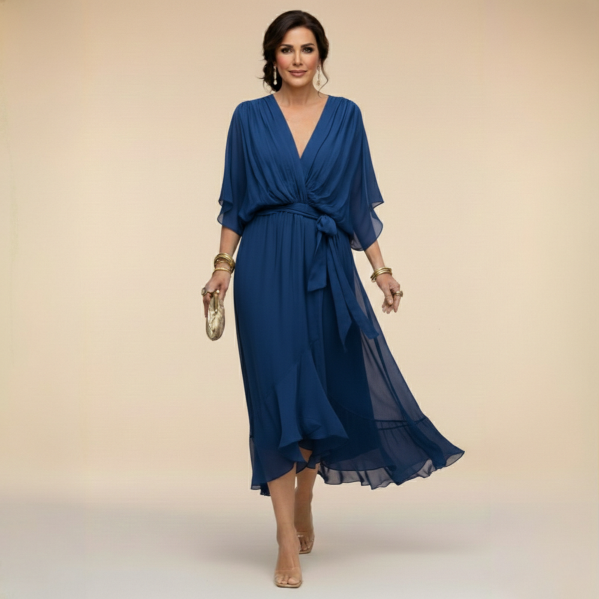 Monica™ Abito Con Scollo A V Elegante
