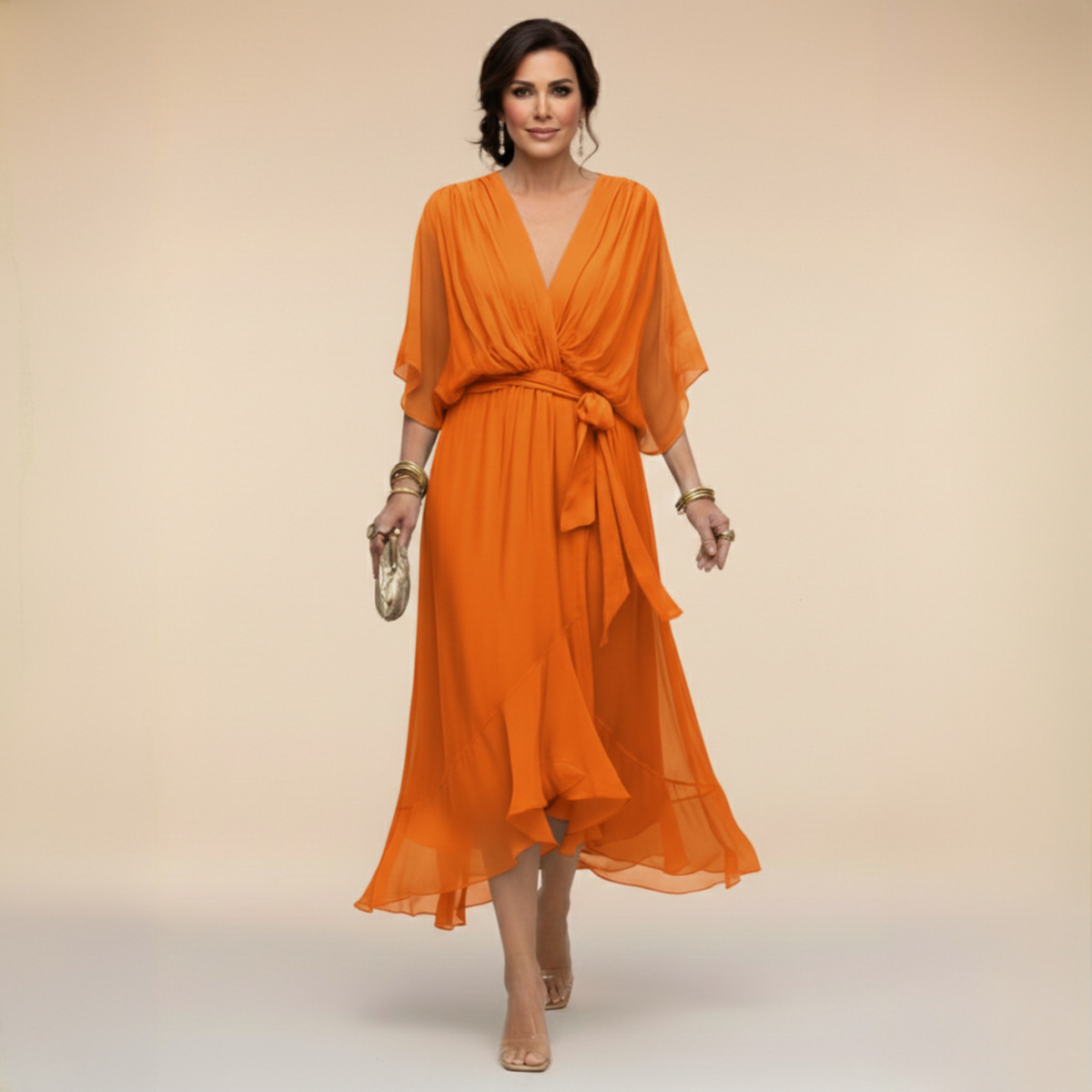 Monica™ Abito Con Scollo A V Elegante