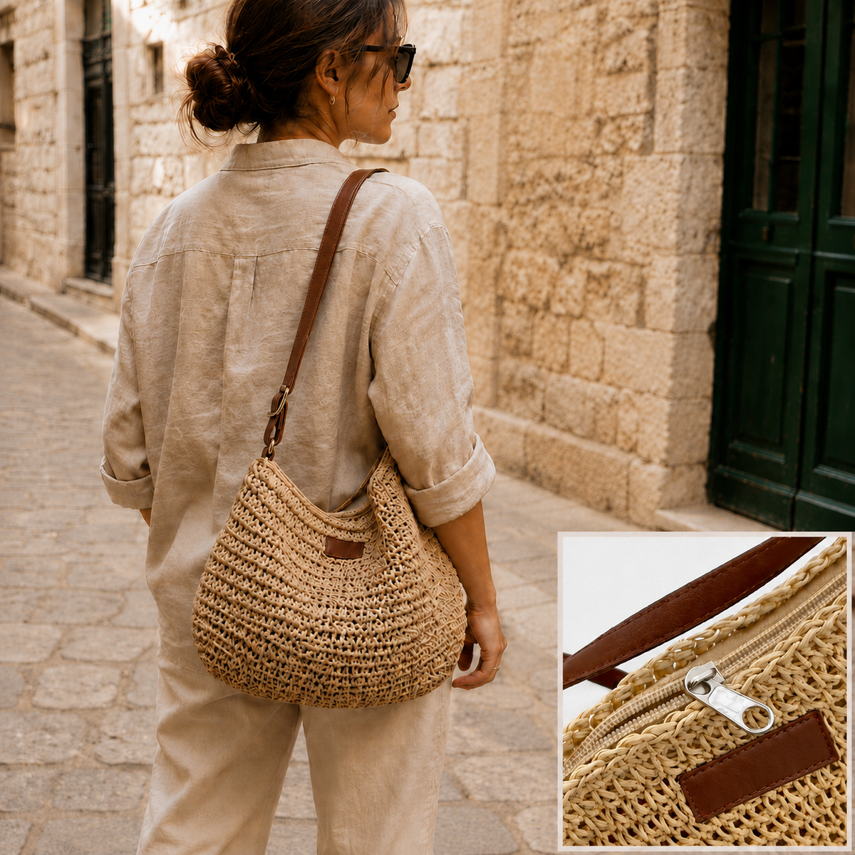 Simona | Borsa Intrecciata Capiente