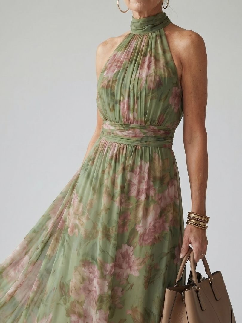 Mirelle™ Elegante Abito Floreale Con Collo Halter