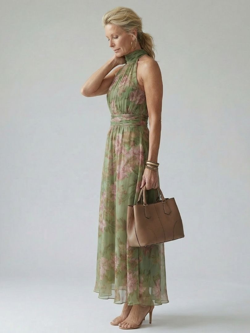 Mirelle™ Elegante Abito Floreale Con Collo Halter
