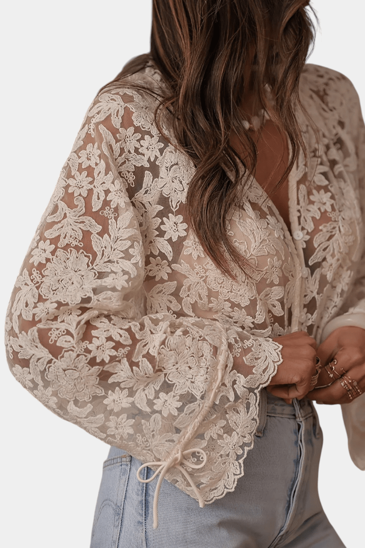 ANTONELLA | BLUSA TRASPARENTE RICAMATA