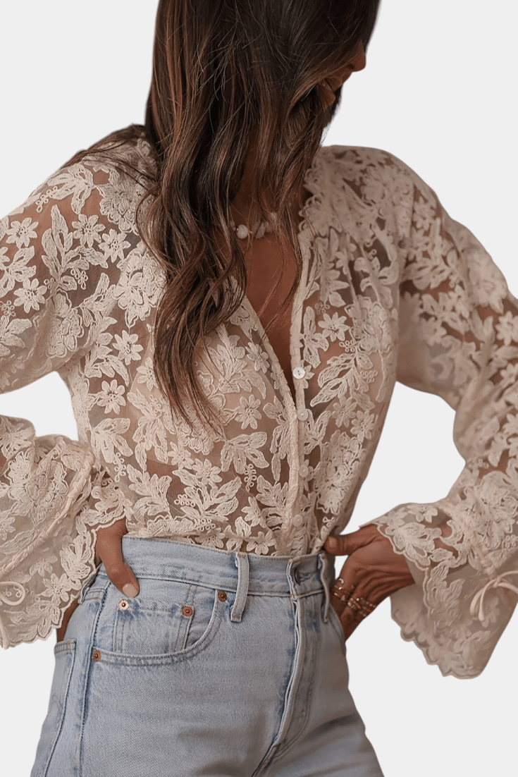 ANTONELLA | BLUSA TRASPARENTE RICAMATA