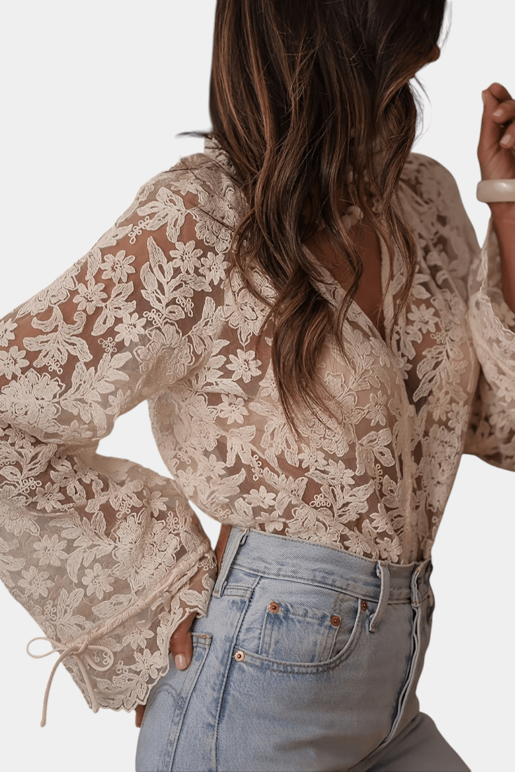 ANTONELLA | BLUSA TRASPARENTE RICAMATA