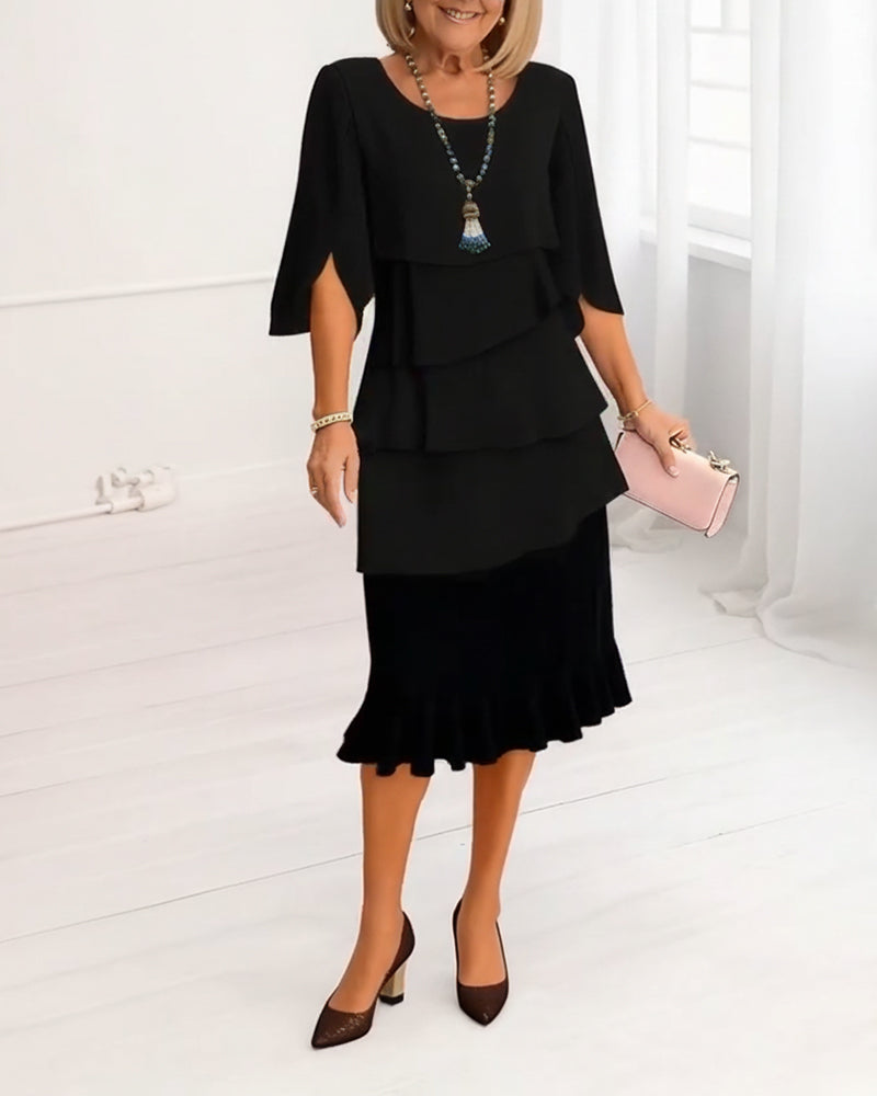 Sophie – Abito elegante fluido con volant