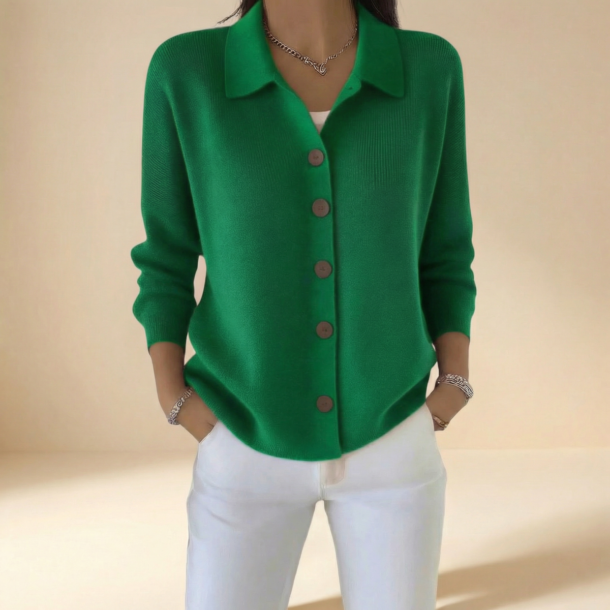 Joanna | Cardigan in Maglia con Bottoni