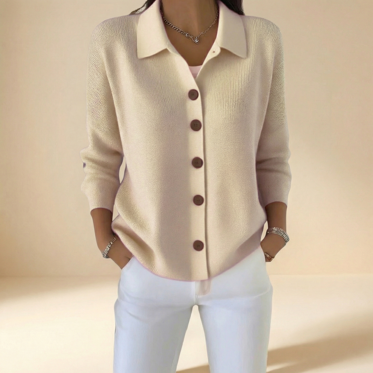 Joanna | Cardigan in Maglia con Bottoni