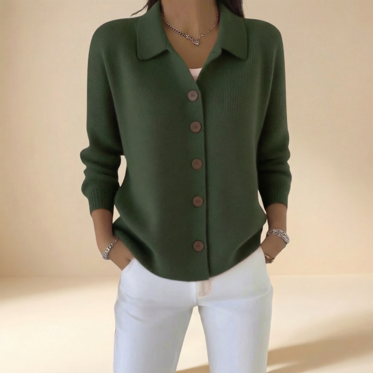 Joanna | Cardigan in Maglia con Bottoni