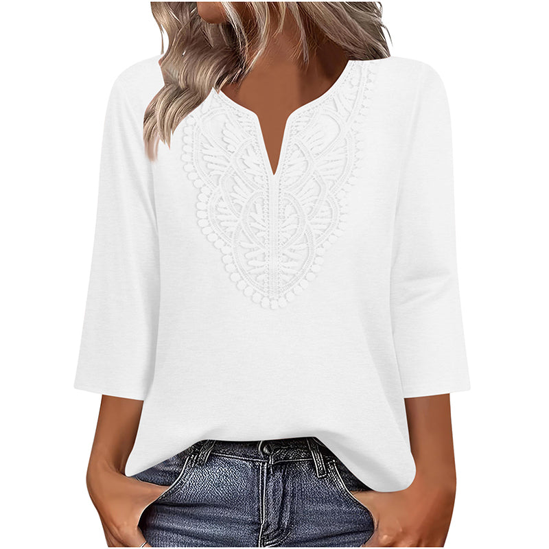 Rosalia | Blusa Ricamata con Scollo a V