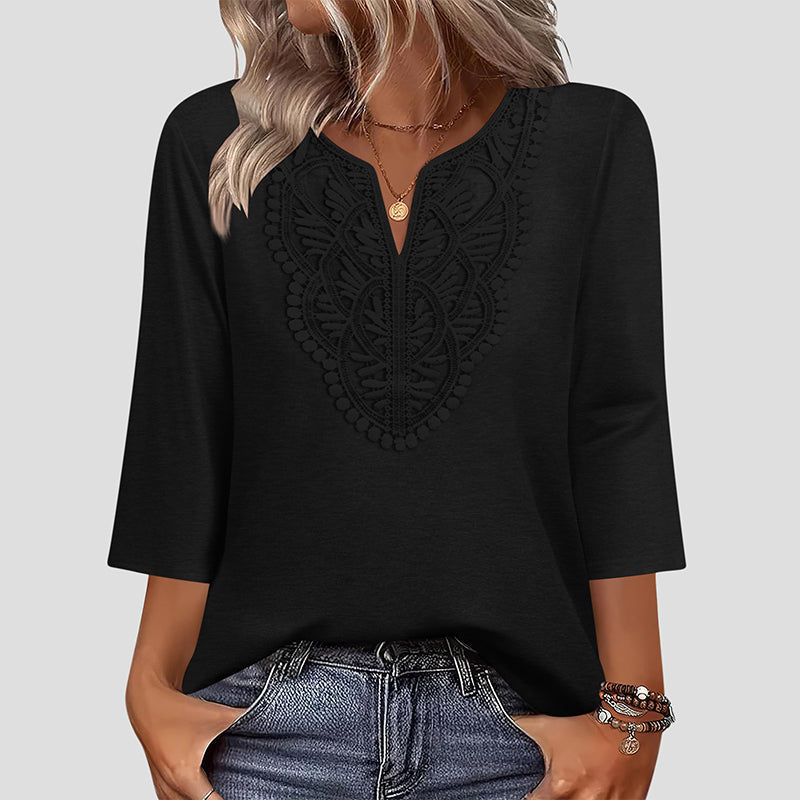 Rosalia | Blusa Ricamata con Scollo a V