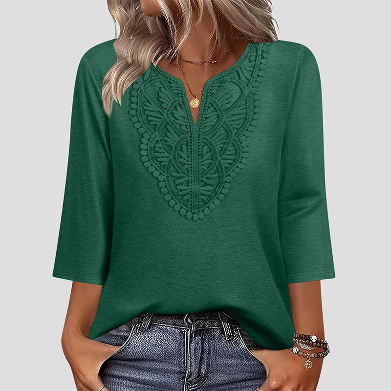 Rosalia | Blusa Ricamata con Scollo a V
