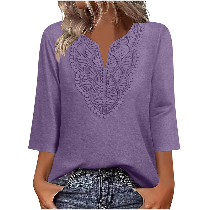 Rosalia | Blusa Ricamata con Scollo a V