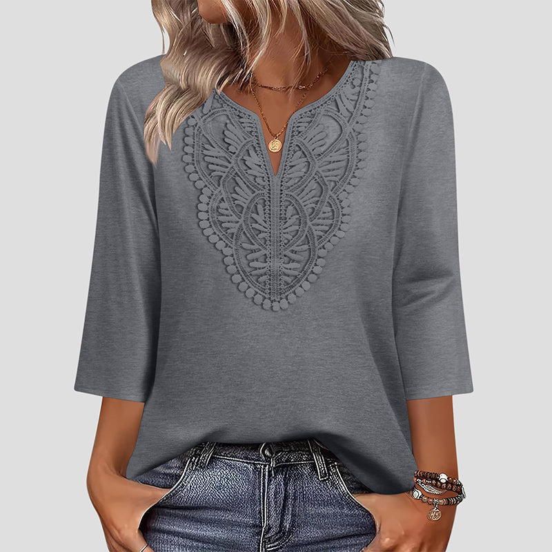 Rosalia | Blusa Ricamata con Scollo a V